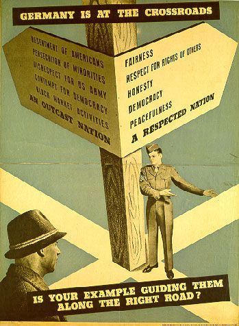 merikanisches Instruktionsposter für US-Personal. US-Army, amerikanische Besatzungszone, um 1947